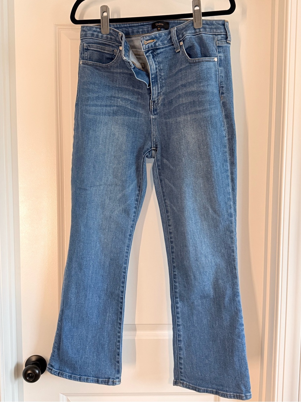 Quince High Rise Flare Jeans Medium Wash Size 32